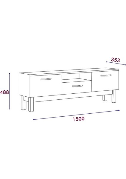 BMdekor Tv Sehpası Ses Beyaz 150 cm