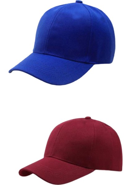 Unisex Ayarlanabilir Spor Basic Kep Şapka 2'li Set