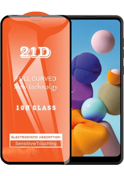 Samsung Galaxy A21 Ekran Koruyucu 21D Tam Kaplayan Kavisli