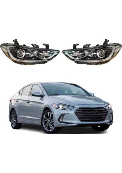 Hyundai Elentra 2016-2018 Sağ ve Sol Elektirikli Motorlu Ön Far