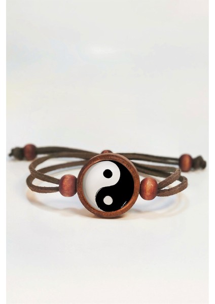 Yin Yang Ahşap Bileklik