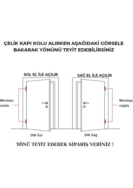 İstanbul e-Hırdavat Hanedan Krom Rozetli Çelik Kapı Kolu Sağ Basar Tek Yön 1 Adet