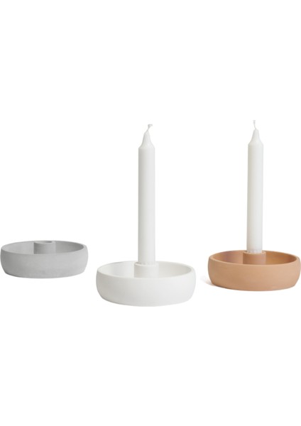 Beton Şamdan 3'lü Set