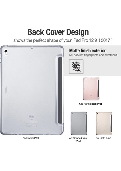 Apple ipad Pro 12.9 (2.nesil) 2017 Seri A1670,A1671,A1821 Stand Üzerinde Kullanmaya Özel Kapaksız Smart Kılıf