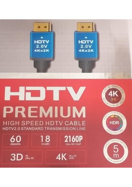 5metre Altın Uçlu 4K 3D HDMI Kablo