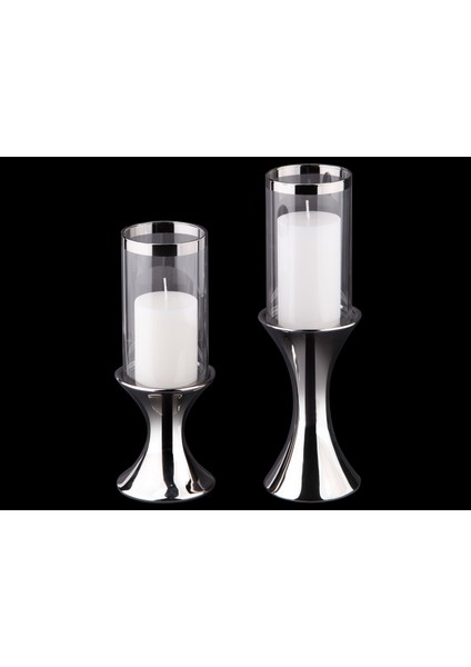 Porselen Cam Şamdan 2'li