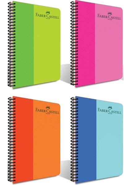 Bicolor Spiralli Plastik Kapak Defter 160 Yaprak Çizgili 4'lü Set