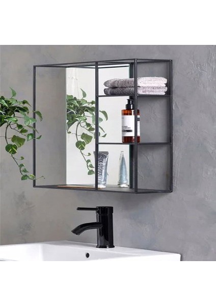 50x55 cm Banyo Aynalı Metal Banyo Düzenleyici