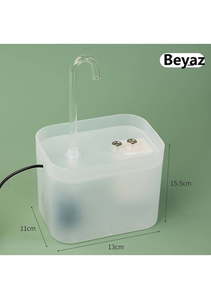 1.5l Otomatik Filtre USB Kedi Su Sebili - Beyaz (Yurt Dışından)