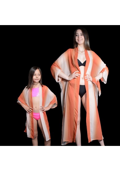 Tedz Collection Paredora Terracota Krem  Anne Kız Kimono Pareo