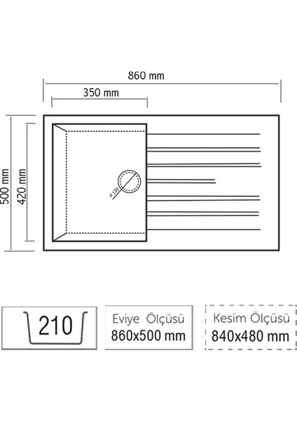 LXP-004 Damlalıklı Siyah Granit Eviye