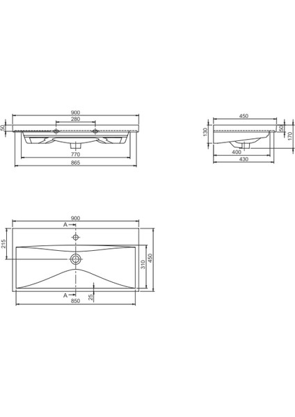 Seramik Cerastyle Elite 90 cm Lavabo