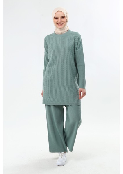 Kadın Saç Örgülü Pantolon & Tunik Ikili Takım 4278