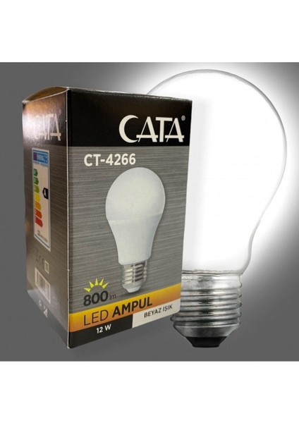 12 W LED Ampul Beyaz Işık CT-4266 (10 Adet)