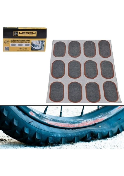 Buffer® 13LÜ Bisiklet Motorsiklet Iç Lastik Yaması Soğuk Yapıştırıcılı