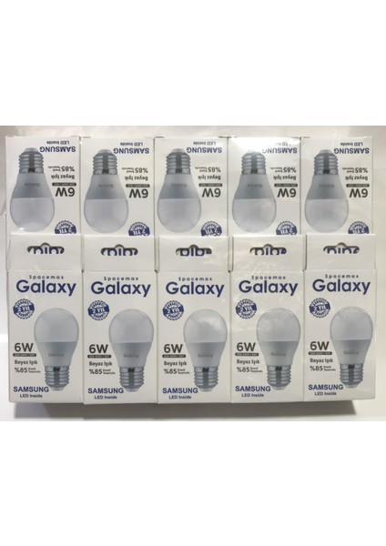 Spacemax Galaxy 10ADET Beyaz 6W LED Ampul