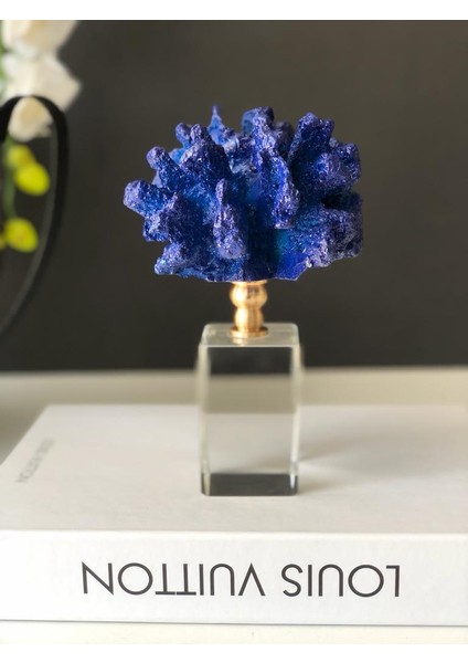 Dekoratif Polyester Mercan Mavi Gold