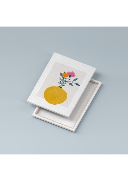 Bohem Kır Çiçekleri Kanvas Duvar Tablosu 3'lü Tablo Seti 40X55CM Minimal Floral Canvas