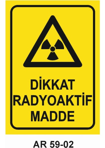 Dikkat Radyoaktif Madde Iş Güvenliği Uyarı Levhası