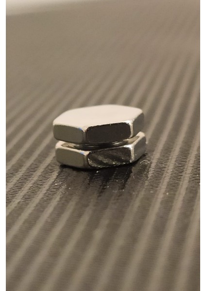 Gümüş Altıgen Mıknatıslı Erkek Küpe 1 Adet 8 mm Mıknatıs Çelik Manyetik