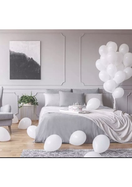 Pastel Beyaz Latex Balon 10 Adet