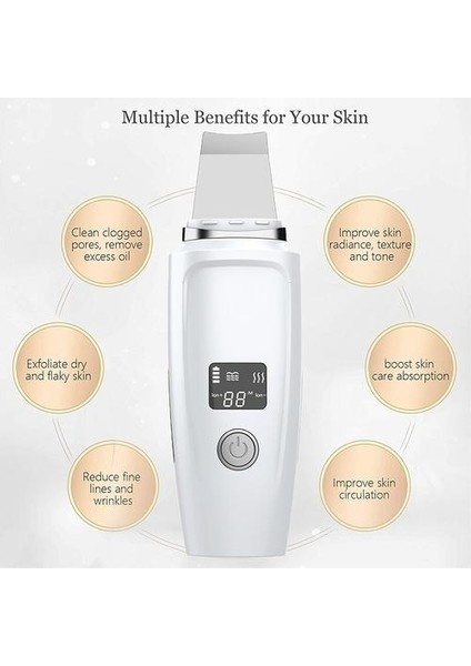 Cilt Scrubber Yüz Spatula Siyah Nokta Remover 3 Modları ile Ultrasonik Gözenek Temizleyici Yüz Aracı Için Komedones Extractor | Cilt Scrubber