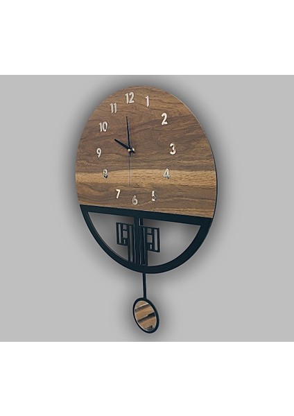 STE Desing Sarkaçlı Ahşap Duvar Saati,sarkaçlı Saat, Duvar Saati, Wooden Wall Clock (Tiktak Sesli)