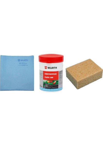 Dış Plastik Tampon Parlatıcı 1 Lt ve Sentetik Güderi Bez 130 Gr ve Yıkama Süngeri