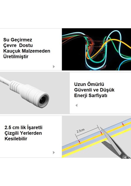 Neon LED Işık Süper Parlak Kumandalı Tüp LED - Beyaz - 1metre fırsatları