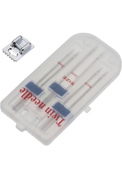 Zetina Bernina Janome Çift Iğne ve Nervür Ayak Set (Iğne Paket Içinde 2mm,3mm ve 4 Mm'dir.)