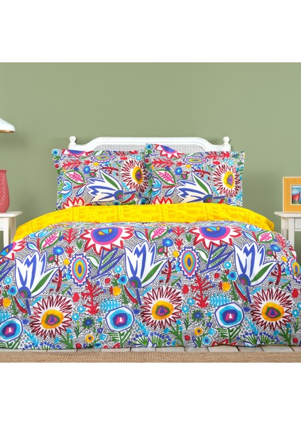 Karaca Home Young Flower Bomb %100 Pamuk Çift Kişilik Nevresim Takımı