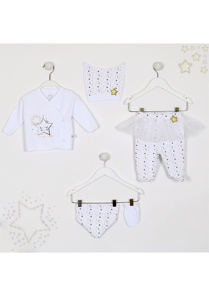 Imaj Time Little Stars Kız 5li Zıbın Seti 5042 Beyaz