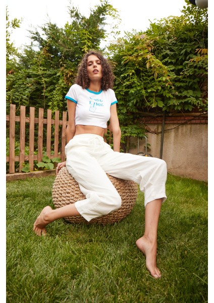 Desenli Crop T-Shirt