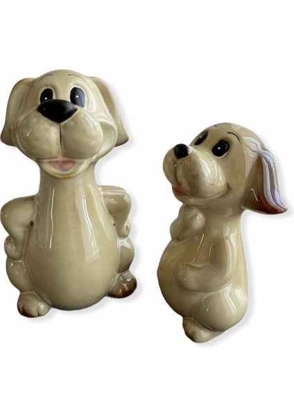 Ikili Seramik Köpek Biblo