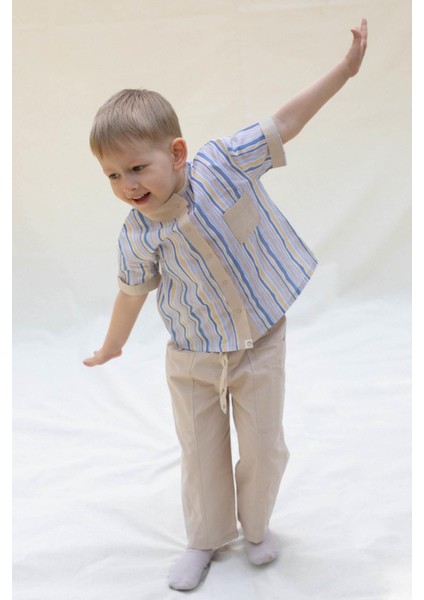 Çocuk Pantolon Bej Organik Pamuk