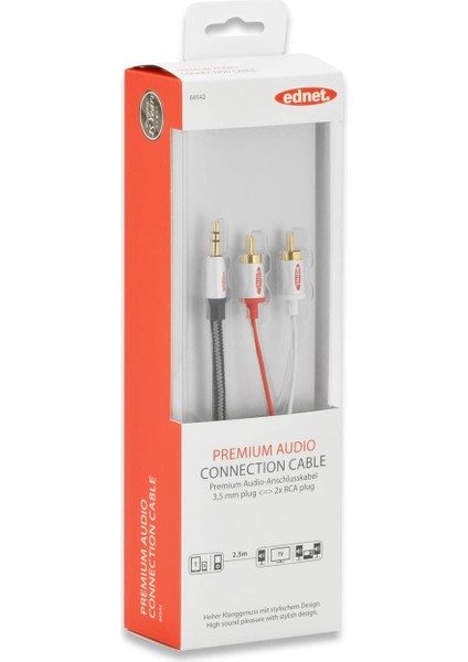 84542 2.5 Metre Audio Adapter Cable 3.5mm Jack - 2 x Rca Stereo