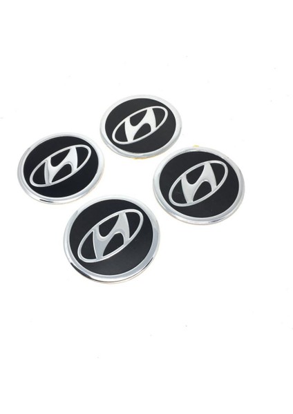 Hyundai Jant Göbeği Alüminyum Sticker Yapıştırma 60mm 4'lü Set