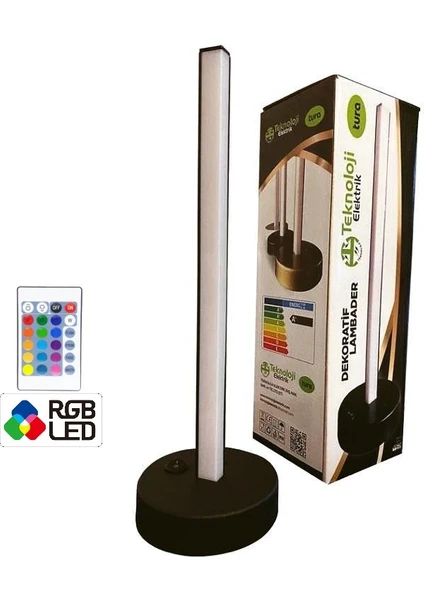 Teknoloji Elektrik Kumandalı Rgb LED Masa Lambası - Abajur Siyah