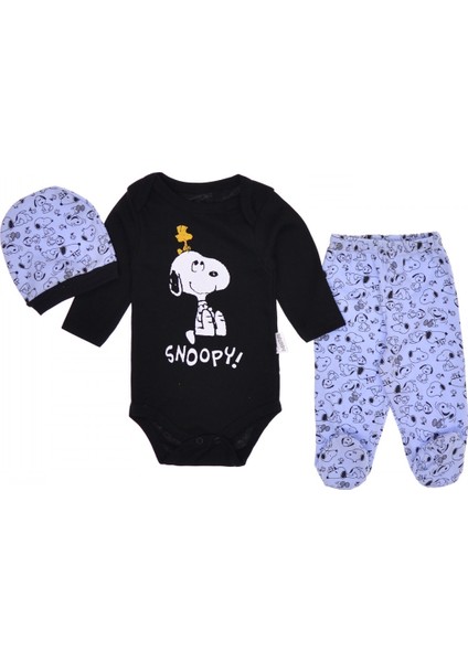 Snopy Baskılı 3'lü Erkek Zıbın Takımı