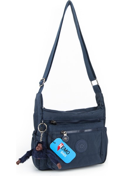 Kadın Lacivert Desenli Omuz Çantası Kırinkıl Askılı Çapraz Postacı Çanta Kılinkır Su Geçirmez 22X22X10CM