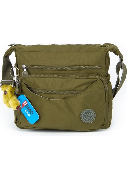 Haki Kadın Omuz Çantası Orta Boy Krinkıl Askılı Çapraz Postacı Çanta Klinkır Su Geçirmez fırsatları