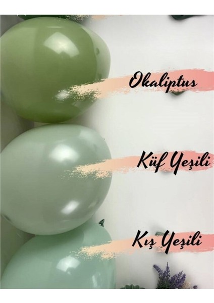 Retro Okaliptüs Pastel Latex Balon 12 Inç 10 Adet