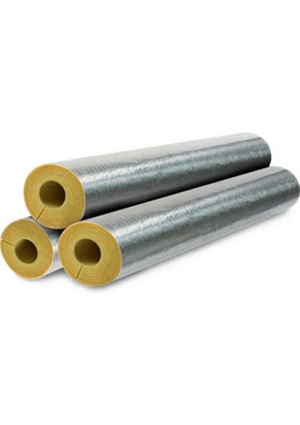 Izocam Prefabrik Boru Izolasyonu Folyo Kaplı Camyünü Boru Izolasyonu 120Cm 27MM / 3/4"
