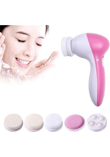 5 In 1 Pilli Yüz Temizleme,Masaj Ve Peeling Fırça Seti