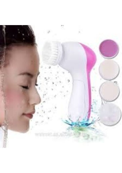 5 In 1 Pilli Yüz Temizleme,Masaj Ve Peeling Fırça Seti