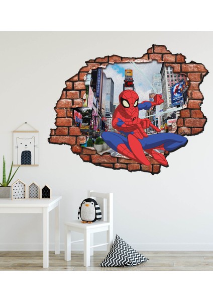 Kırık Tuğla Spiderman - Örümcek Adam Çocuk Odası Duvar Sticker