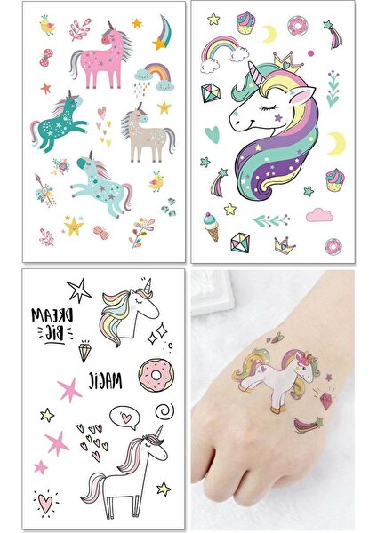 Flash Tattoos Unicorn Geçici Dövme Seti