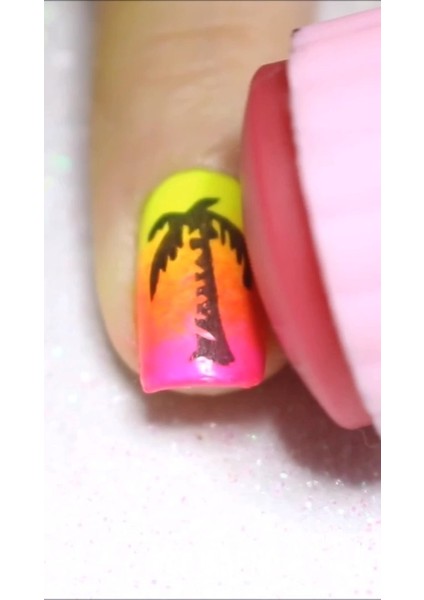 Palmiye Tırnak Dövmesi - Tırnak Tattoo - Nail Art - Tırnak Sticker modelleri