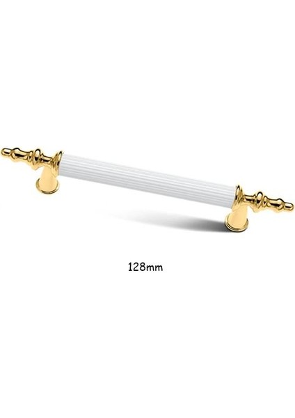 Asos Altın Beyaz Lüks Mobilya Dolap Çekmece Kulp 128MM