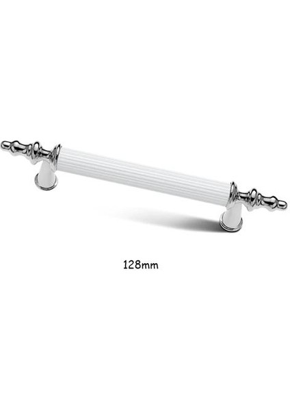 Asos Krom Beyaz Lüks Mobilya Dolap Çekmece Kulp 128MM